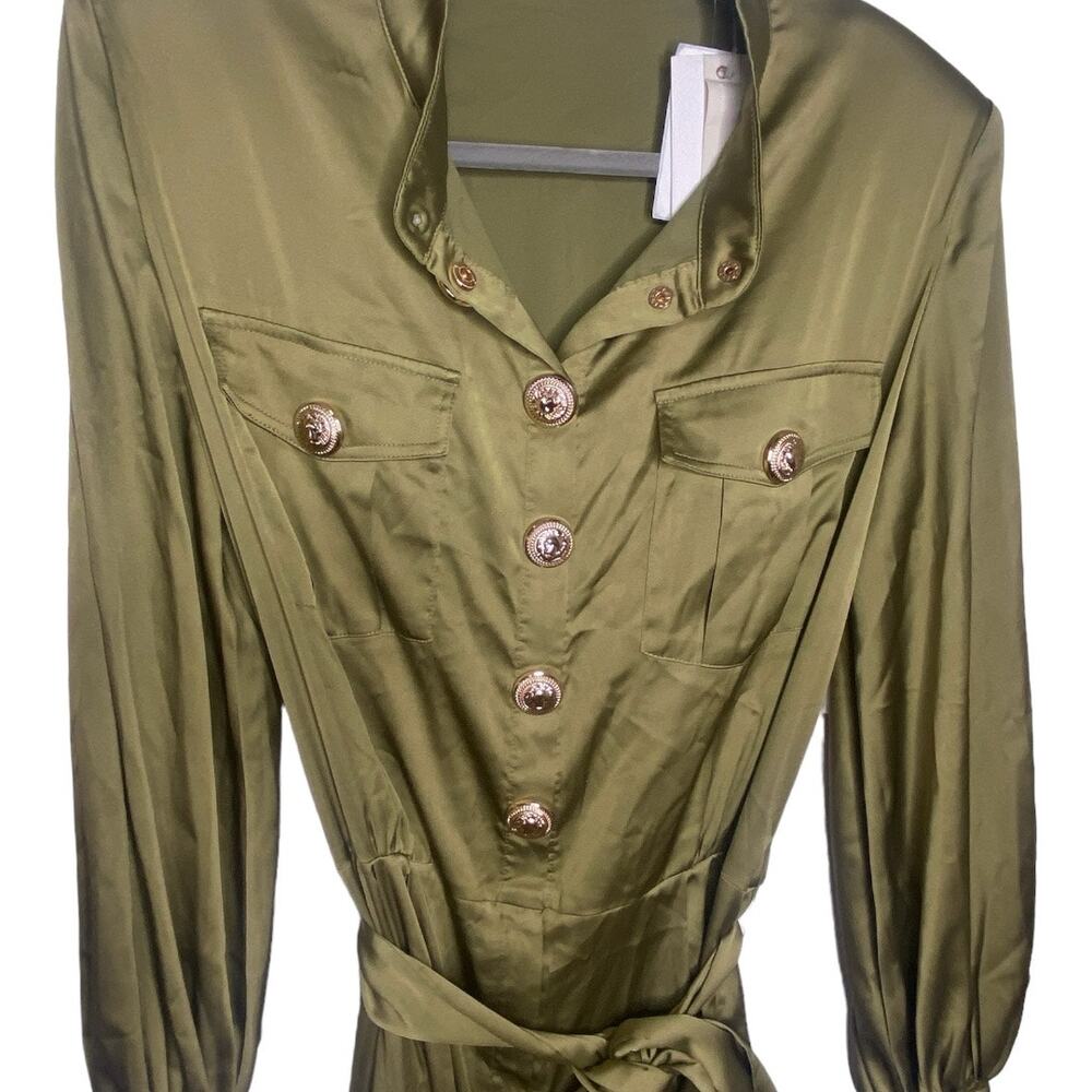 Bronx and Banco Gigi Coffee Jumpsuit Long Sleeve Party Evening Statement L - Picture 9 of 16